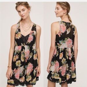 Anthropologie Maeve Violetta Babydoll Dress Floral size small